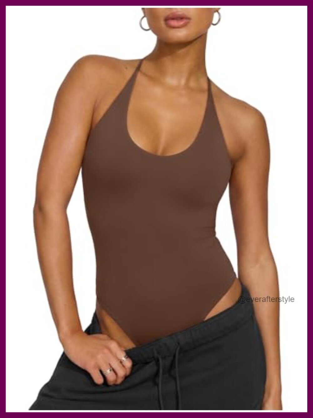 Women's Bodysuit Halter Scoop Neck Sleeveless Backless Party Top